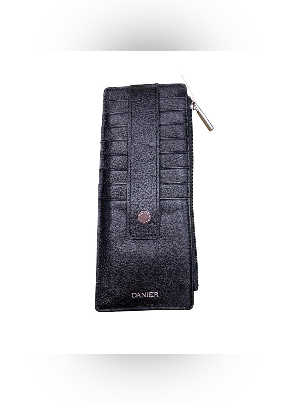 Danier Black Leather Card & Key Zip Pouch